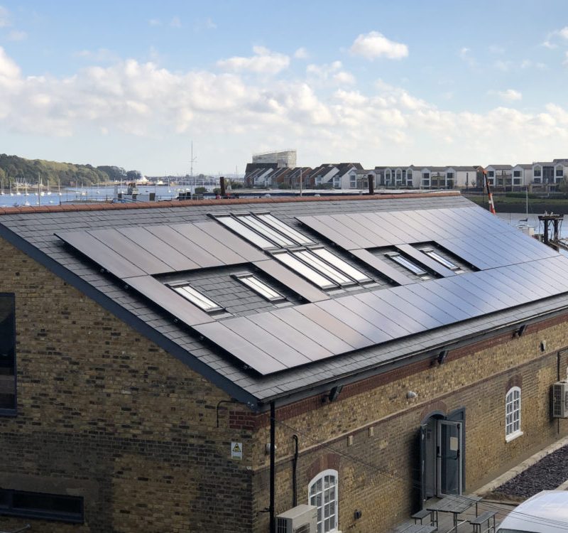 Black Solar Panel on a building