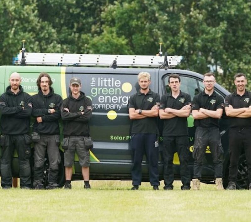 The Little Green Energy Comapany solar installation team