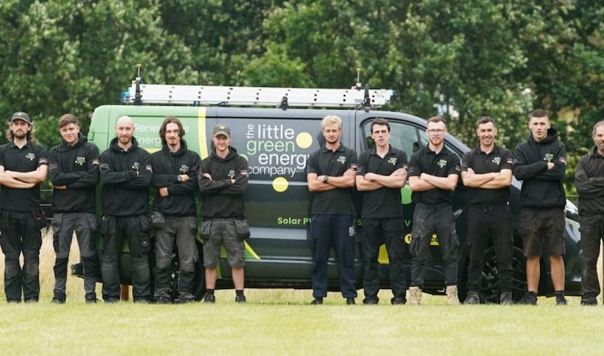 The Little Green Energy Comapany solar installation team