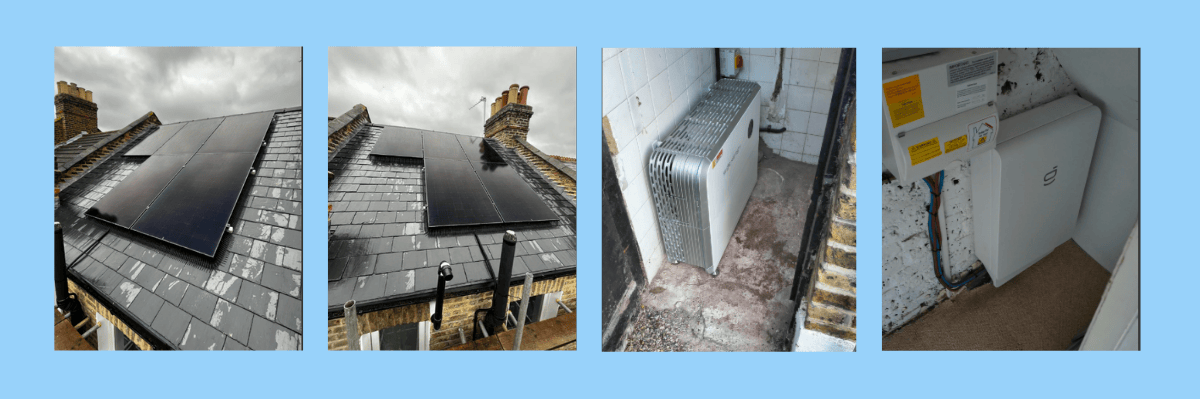images of a solar and battery install in london