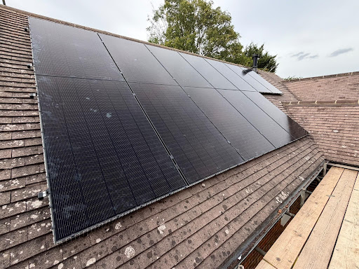 solar panels newly installed on roof